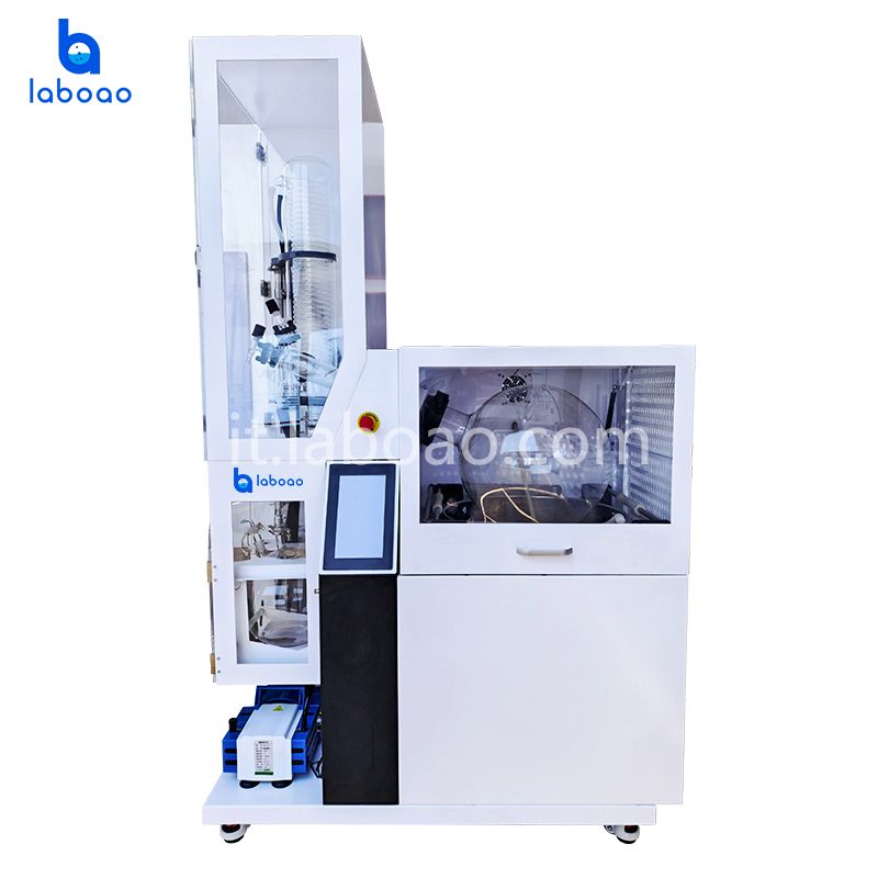 Evaporatore rotante con dispositivo di protezione e riempimento e scarico automatico